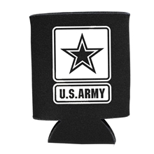 aerial view a black promotional custom collapsible can cooler cup holder, image 1 of 2