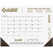 a chocolate calendar desk pads (21 3/4 x 17) one color imprint