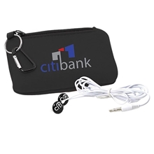 a black earbuds in phone case - full color