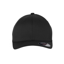 aerial view a black flexfit hat - cotton blend cap, image 1 of 3