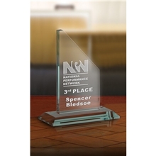 aerial view a green elegant small tower recognition award, image 1 of 3