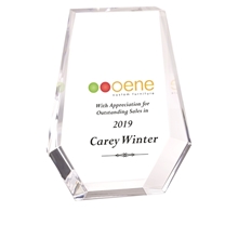 aerial view a clear acrylic shield award, image 1 of 5