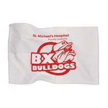 aerial view a white micro - fiber rally towel - white, image 1 of 2