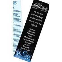a white rectangle bookmark 1-1/2 x 5 (12 pt. stock)