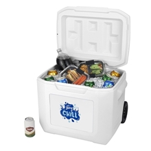 aerial view a white coleman(r) 60 qt. wheeled cooler, image 1 of 4
