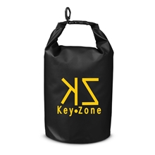 aerial view a black 5l water - resistant dry bag, image 1 of 4