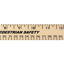 12 Clear Lacquer Wood Ruler - English Metric Scale