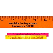 12 Fluorescent Wood Ruler - English Scale