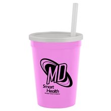 12 oz Cup with Lid Straw