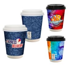 12 oz Full Color Paper Cup With Lid