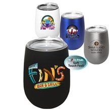 12 oz Halcyon(R) Stainless Steel Wine Glass with Lid, Full Color Digital