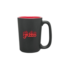 12 oz Rocca Mug - Matte Black - Glossy Red