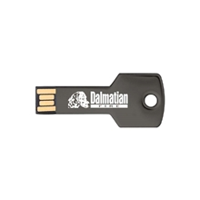 aerial view a black c berwyn key shape usb flash drive, image 1 of 4