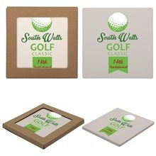 a natural cream single square stone coaster