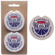 aerial view a natural cream absorbent stone car coaster set, image 1 of 2