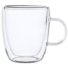 14 oz Double Walled Latte Glass Mug w / Handle