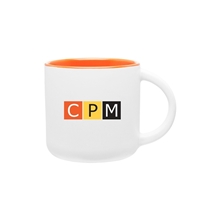 14 oz Minolo Mug - Matte White - Orange