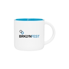 14 oz Minolo Mug - Matte White - Sky Blue