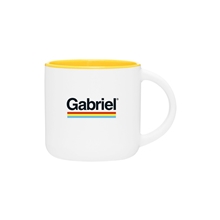 14 oz Minolo Mug - Matte White - Yellow