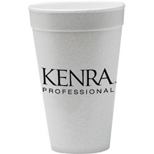 aerial view a white 12 oz coffee styrofoam cup, image 1 of 3