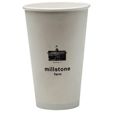 aerial view a white eco - friendly 16 oz paper stadium cup, image 1 of 3