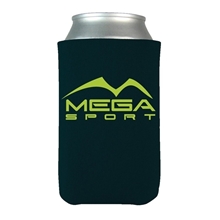 aerial view a black foam scuba can cooler sleeve coolie (made in usa), image 1 of 2