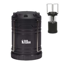 aerial view a black retractable led lantern, image 1 of 4
