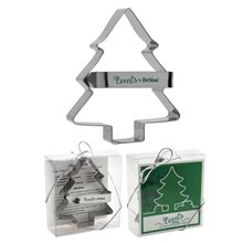 a silver metal tree cookie cutter