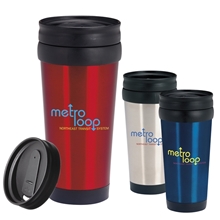 aerial view a group of 16 oz stainless deal tumbler, image 1 of 4