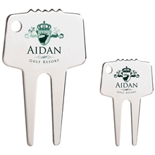 a group of silver - tone divot repair tool