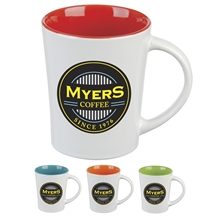 a group of 14 oz ceramic two tone citrus mug