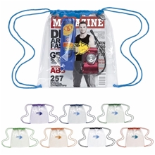 a group of game day clear pvc stadium drawstring backpack - 12 x 12