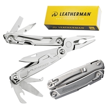 aerial view a group of leatherman rev 14- in -1 stainless steel multi - tool, image 1 of 2