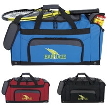 a group of 600d polyester bungee top duffel bag