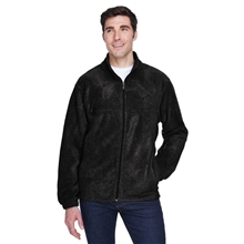 aerial view a black harriton - mens full - zip fleece, image 1 of 7