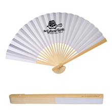 aerial view a white frame crafted folding fan, image 1 of 2