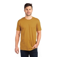 aerial view a antique gold next level apparel unisex cotton t - shirt, image 1 of 4