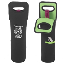 aerial view a black insulated vineyard wine tote, image 1 of 3