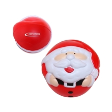 aerial view a red prime line holiday christmas santa shape stress ball, image 1 of 2