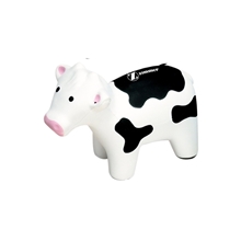 aerial view a white cow shaped squeeze stress reliever, image 1 of 4