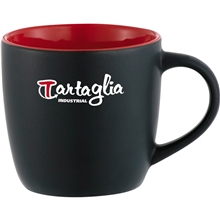 aerial view a black with red lining riviera electric ceramic mug - 11 oz, image 1 of 2