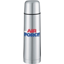 aerial view a stainless steel 16.9 oz bullet vacuum stainless steel bottle, image 1 of 6