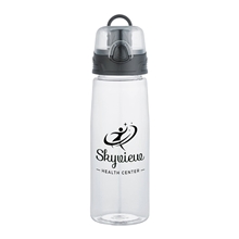 aerial view a clear capri 25 oz tritan sports bottle, image 1 of 2