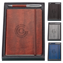 aerial view a group of fabrizio pen journal notebook gift set, image 1 of 2