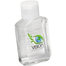 aerial view a clear 2 oz squirt hand sanitizer, image 1 of 6