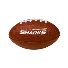 aerial view a brown 5 football shape stress ball, image 1 of 2