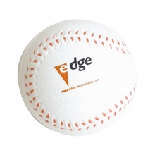 aerial view a white slow return foam baseball stress reliever, image 1 of 2