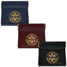 aerial view a group of classic coin / earplug squeeze purse, image 1 of 2