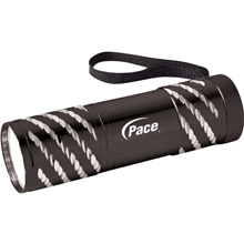 aerial view a black astro aluminum mini flashlight, image 1 of 3