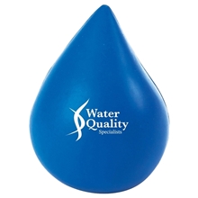 aerial view a blue water drop shape stress ball, image 1 of 2